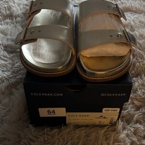 Cole Haan Metallic Slide Sandals